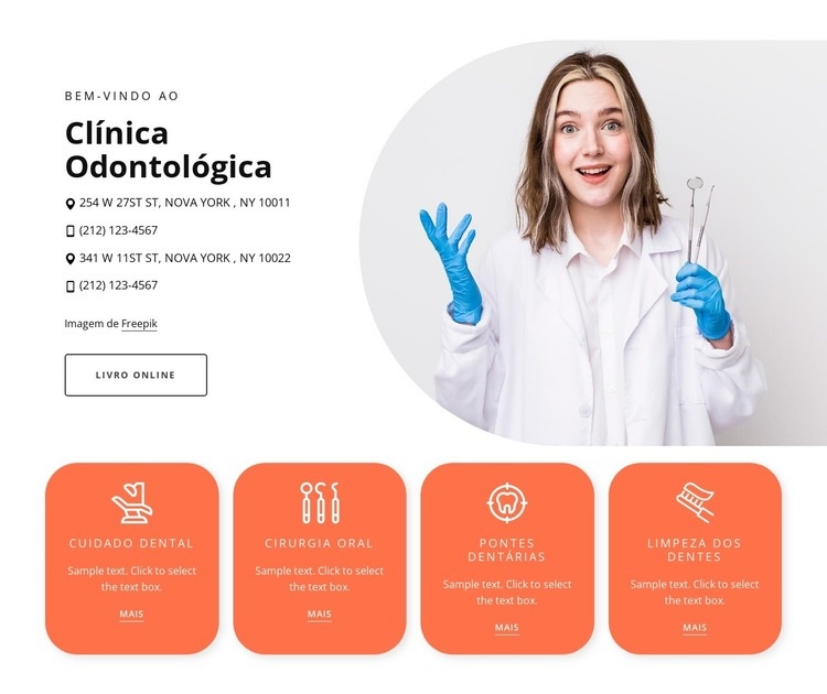 clínica odontológica pediátrica Design do site