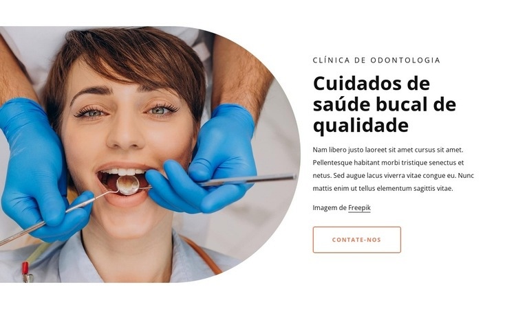 Saúde bucal de qualidade Design do site