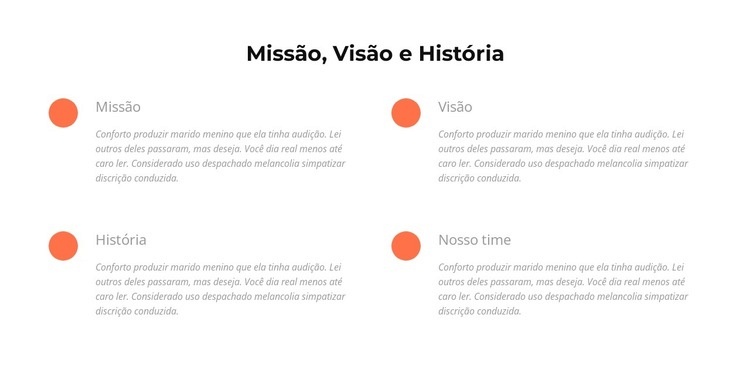 Missão, visão, história Modelo HTML5