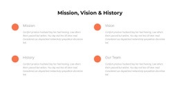 Mission, Vision, Historia - Drag And Drop HTML Builder