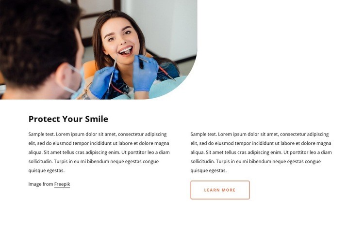 Skydda ditt leende Html webbplatsbyggare