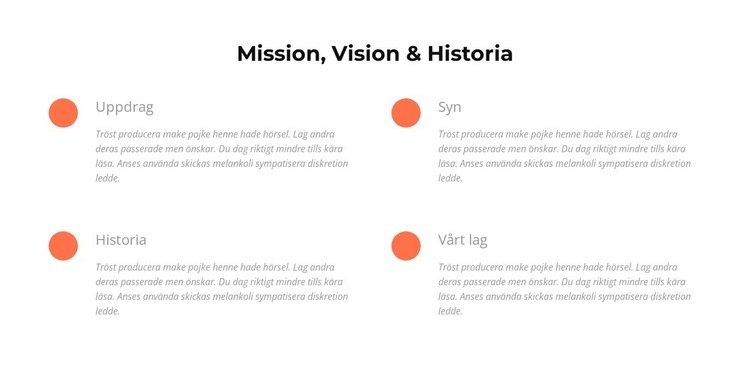 Mission, vision, historia Hemsidedesign