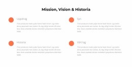 Mission, Vision, Historia - Gratis HTML-Mall
