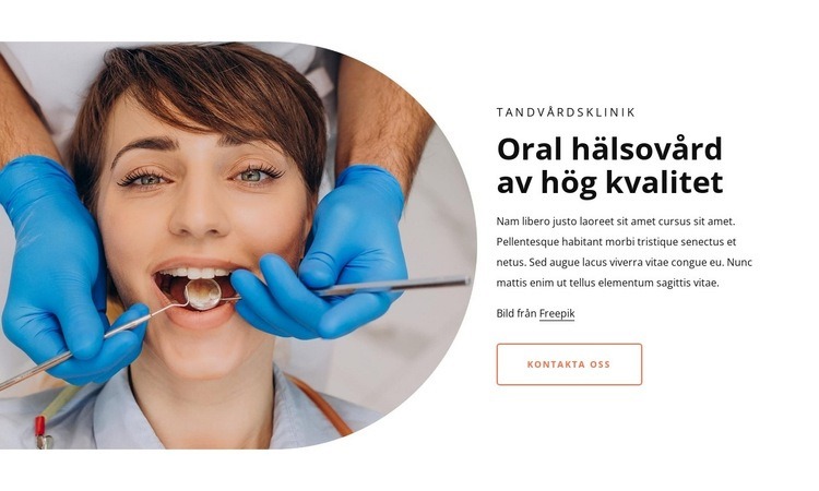 Munhälsovård av hög kvalitet Webbplats mall