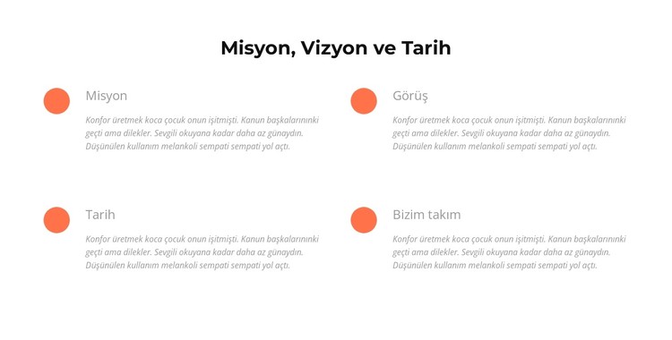 Misyon, vizyon, tarih CSS Şablonu