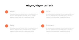 Misyon, Vizyon, Tarih - Bir Sayfalık Şablon