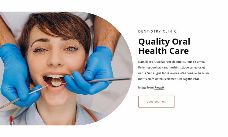 Quality oral health care Web Page Design