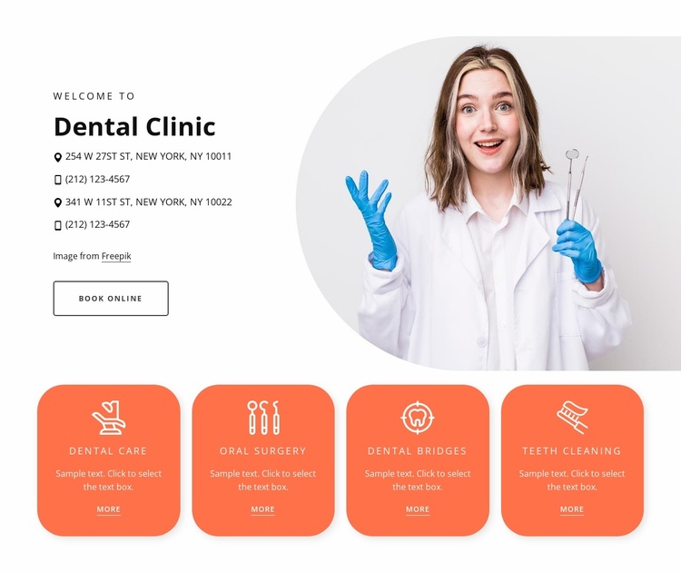 Pediatric dental clinic Website Template