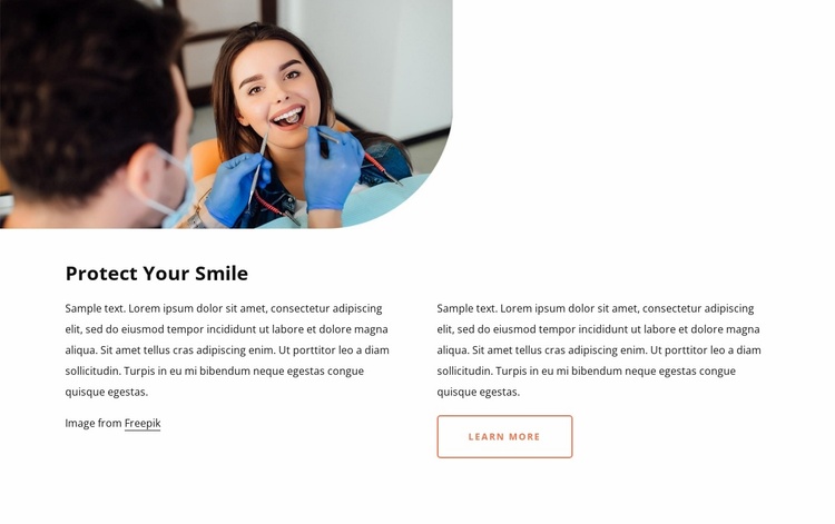 Protect your smile Landing Page