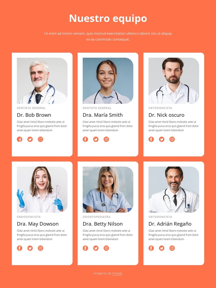 equipo de clinica dental Tema de WordPress