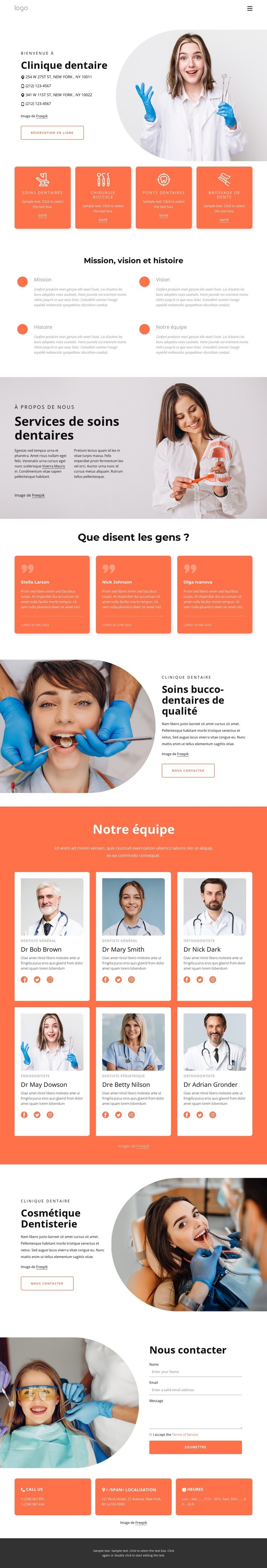 Cabinet dentaire à New York Conception de site Web