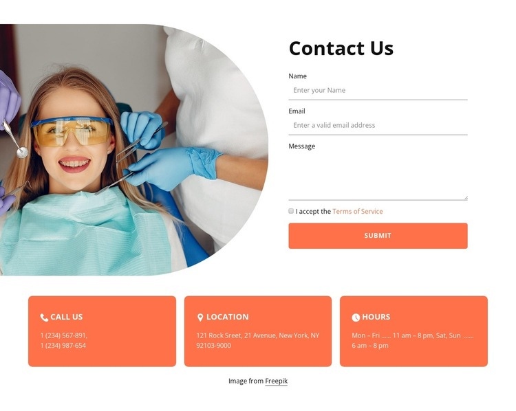 Contact our clinic Homepage Design