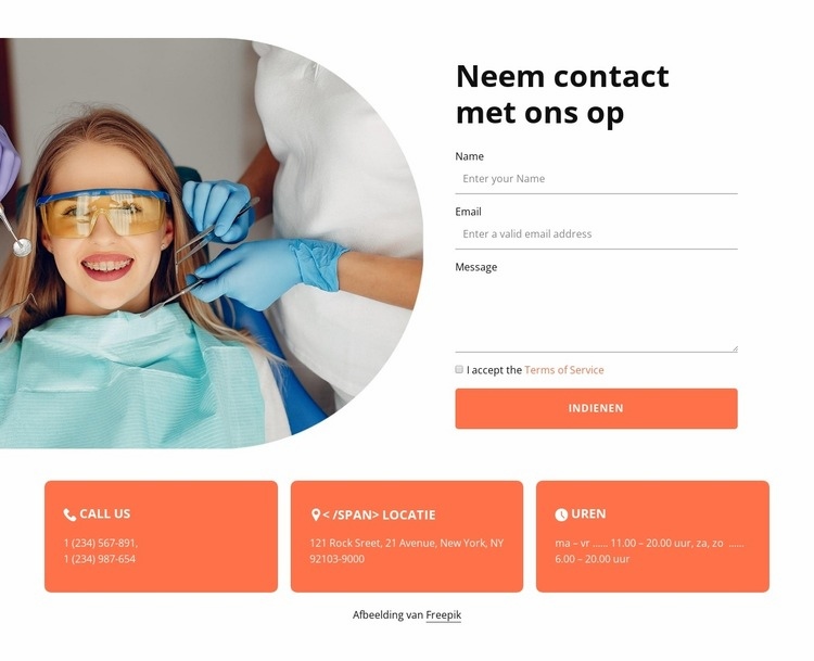 Neem contact op met onze kliniek Sjabloon