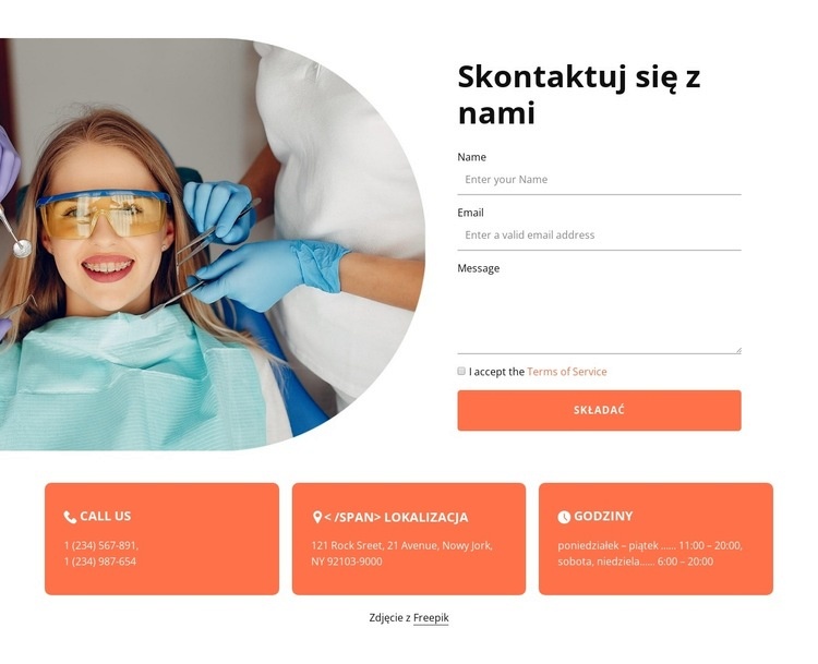 Skontaktuj się z naszą kliniką Projekt strony internetowej