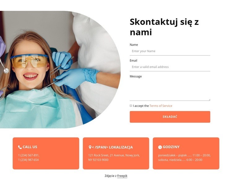 Skontaktuj się z naszą kliniką Szablon jednej strony