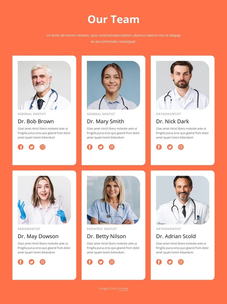 Dental clinic team Squarespace Template Alternative