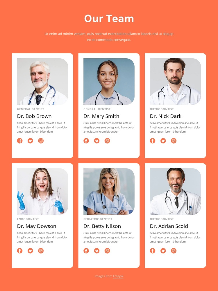 Dental clinic team Template