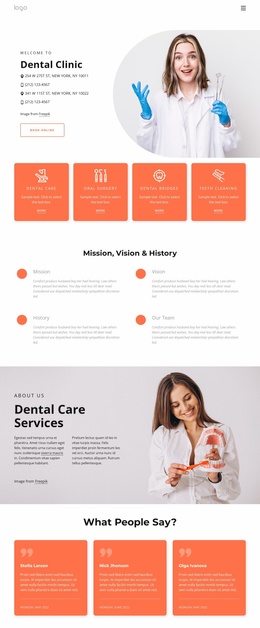Product Landing Page For Dental Practice In NYC