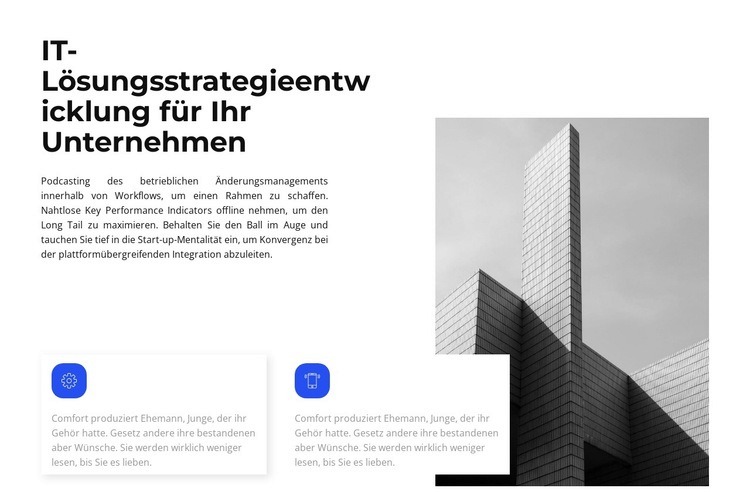 Trends in der Geschäftsentwicklung Landing Page