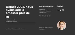 Le Gestionnaire Contactera Modèle D'Une Seule Page