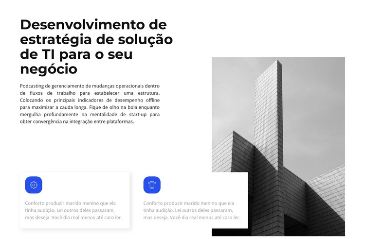 Tendências no desenvolvimento de negócios Modelo de site