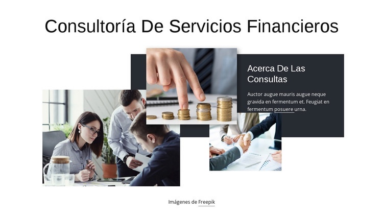 Consultoría de servicios financieros Creador de sitios web HTML