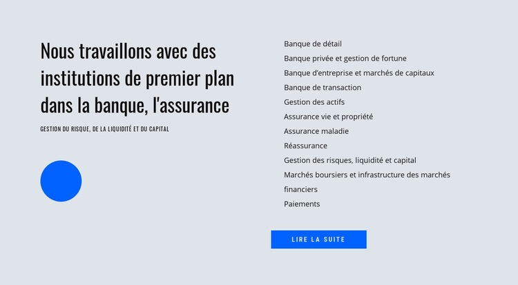 Direction financière Modèle d'une page