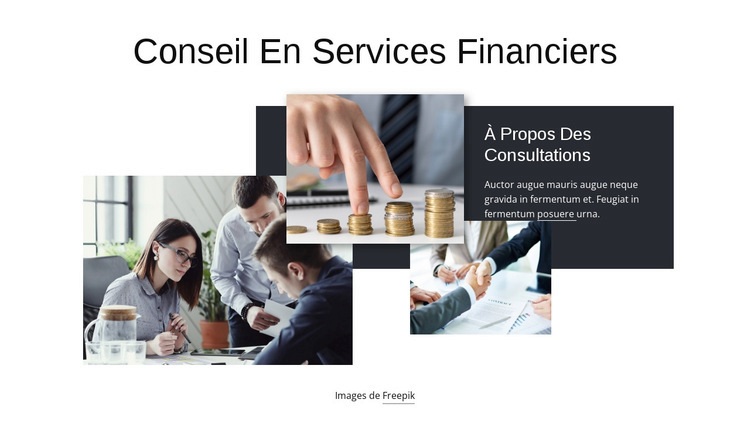 Conseil en services financiers Page de destination