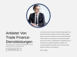 Anbieter Von Handelsfinanzierungsdienstleistungen Zielseitenvorlage