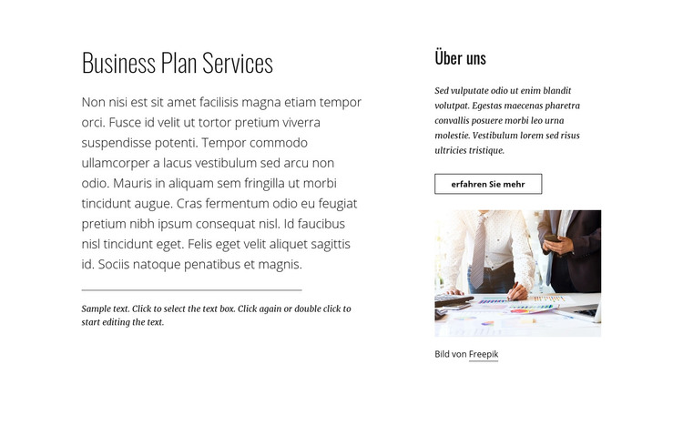 Businessplan-Dienstleistungen HTML-Vorlage