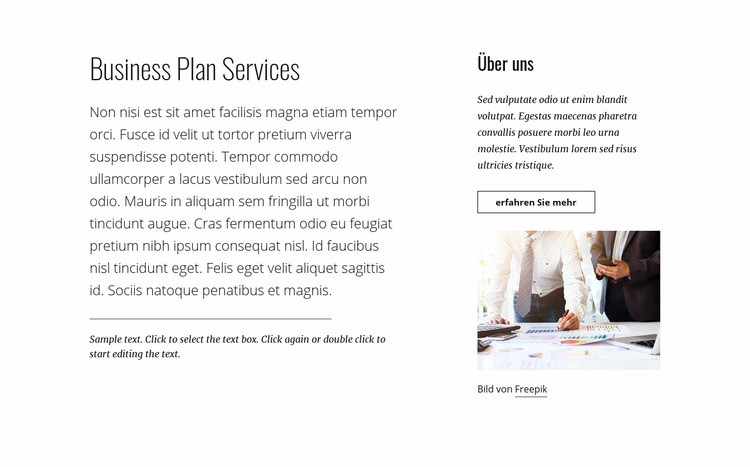 Businessplan-Dienstleistungen Joomla Vorlage