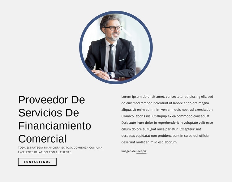 Proveedor de servicios de financiación del comercio Maqueta de sitio web