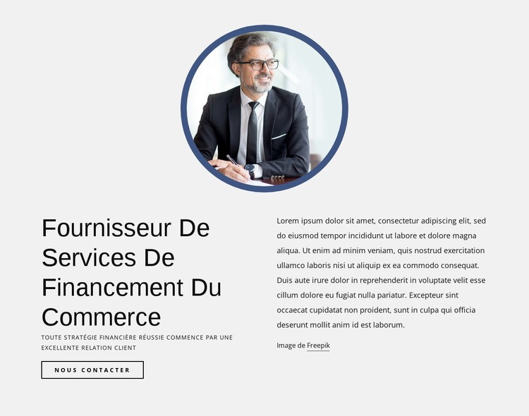 Fournisseur de services de financement du commerce Créateur de site Web HTML