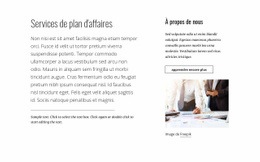 Services De Plan D'Affaires - Page De Destination Personnalisée