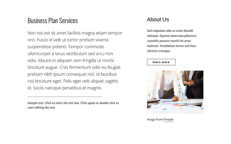 Business plan services HTML5 Template
