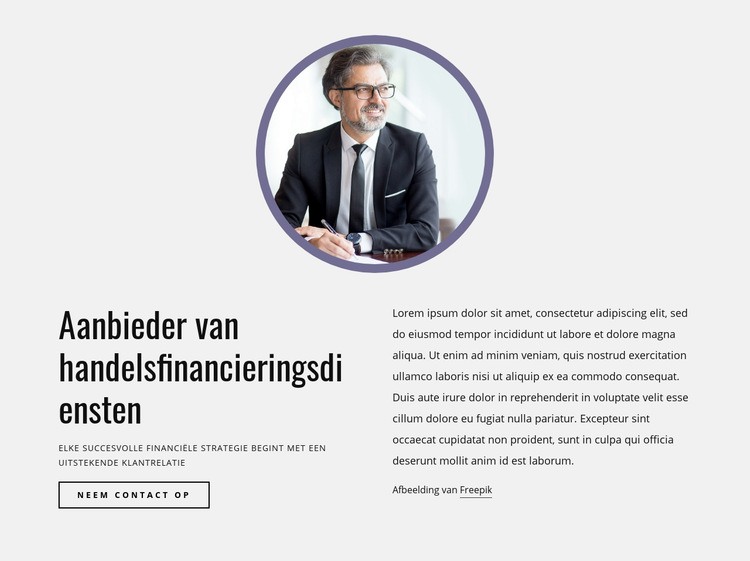 Aanbieder van handelsfinancieringsdiensten Bestemmingspagina