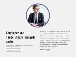 Aanbieder Van Handelsfinancieringsdiensten - Één Pagina-Ontwerp