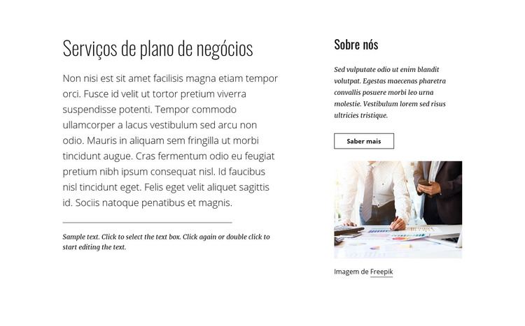 Serviços de plano de negócios Modelo HTML