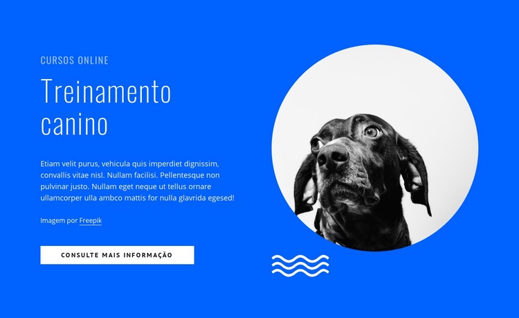 Cursos de treinamento de cães online Landing Page