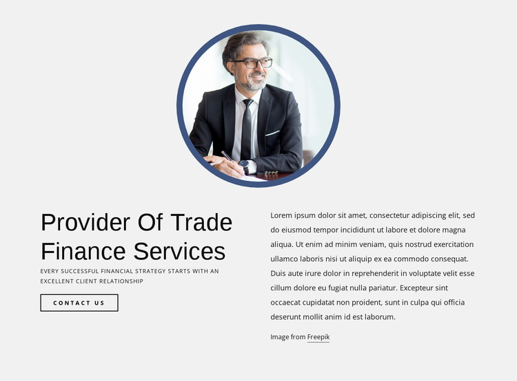 Provider of trade finance services Website Builder Templates