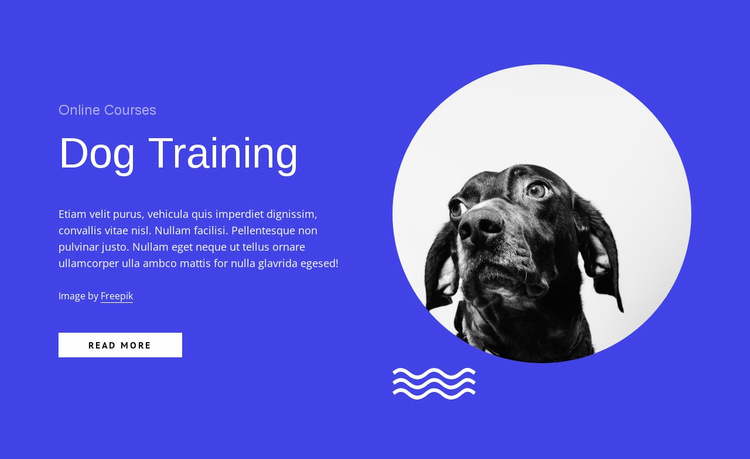 Dog training courses online Landing Page