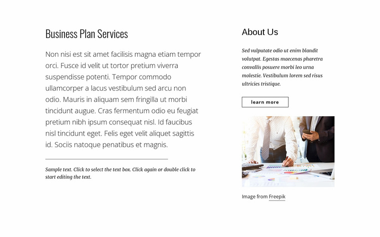 Business plan services Website Template