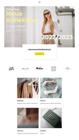 Fashionist Sagen - HTML Website Builder