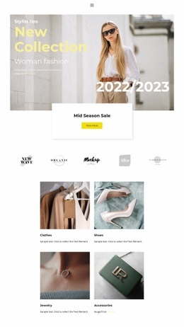 Fashionist Säga - HTML Website Builder