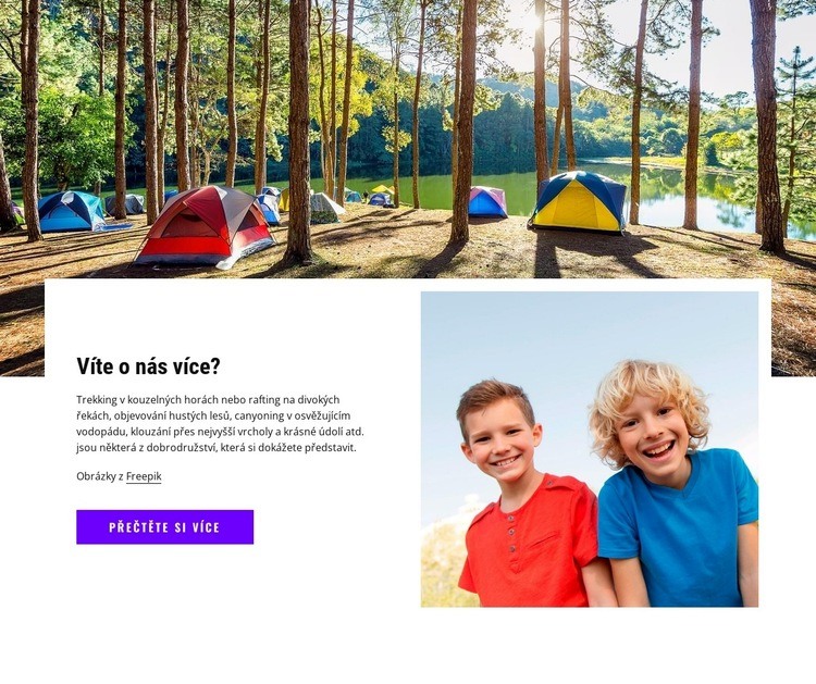 Vítejte na dětském táboře Šablona webové stránky