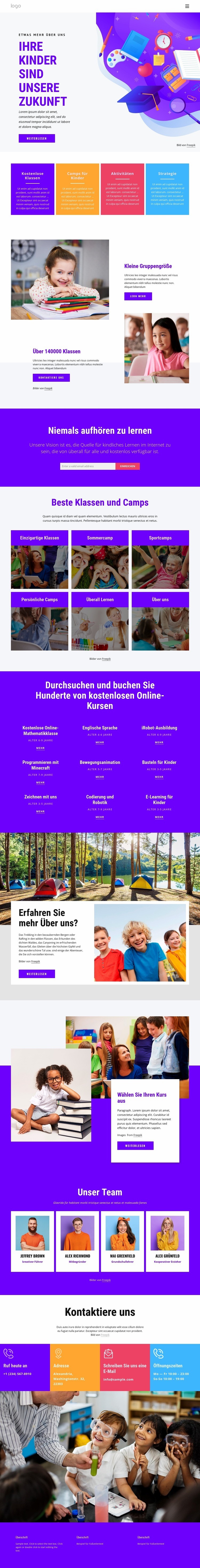 Beginnen Sie kostenlos mit dem Lernen Website Builder-Vorlagen