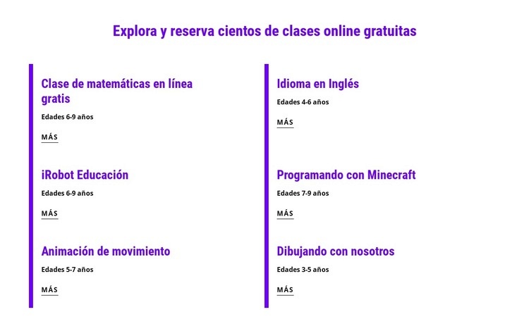 Reserva clases online gratis Creador de sitios web HTML