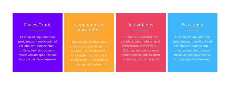 Células coloreadas del repetidor de cuadrícula Tema de WordPress