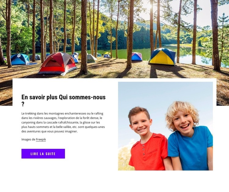 Bienvenue au camp des enfants Conception de site Web