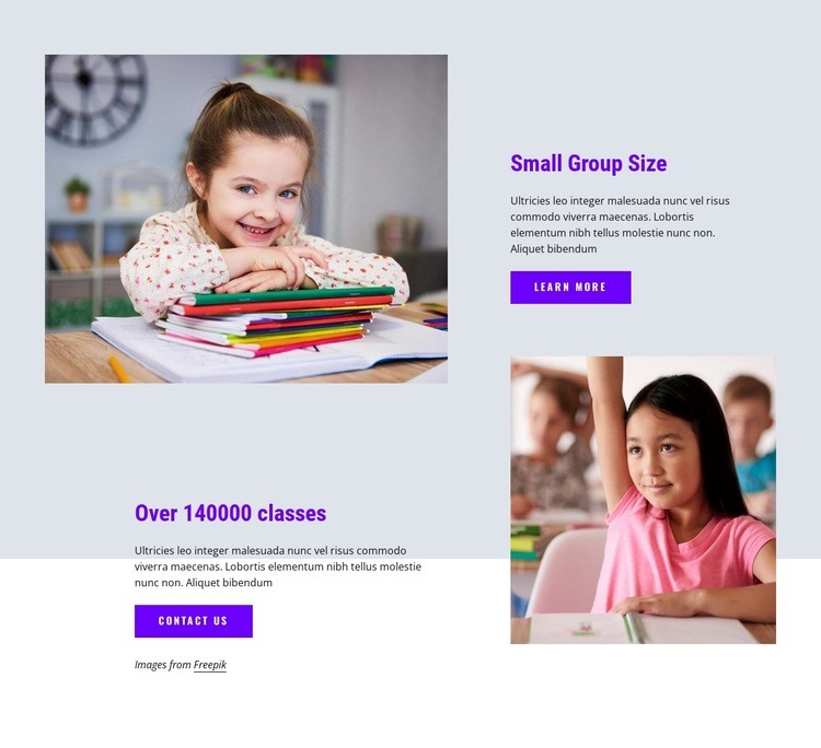 Over 14k classes Homepage Design